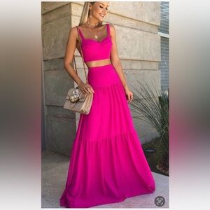 NWT  White Tiered Ruffle Maxi Skirt Blitz Closet Western Cowgirl & Boho Size S